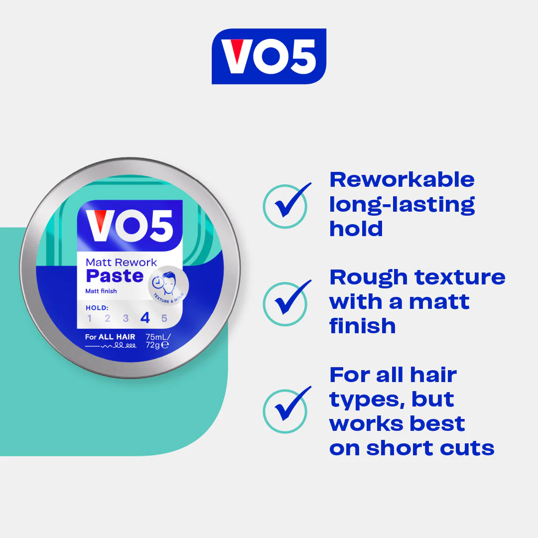 VO5 Matt Rework Paste 75ml - Image 4