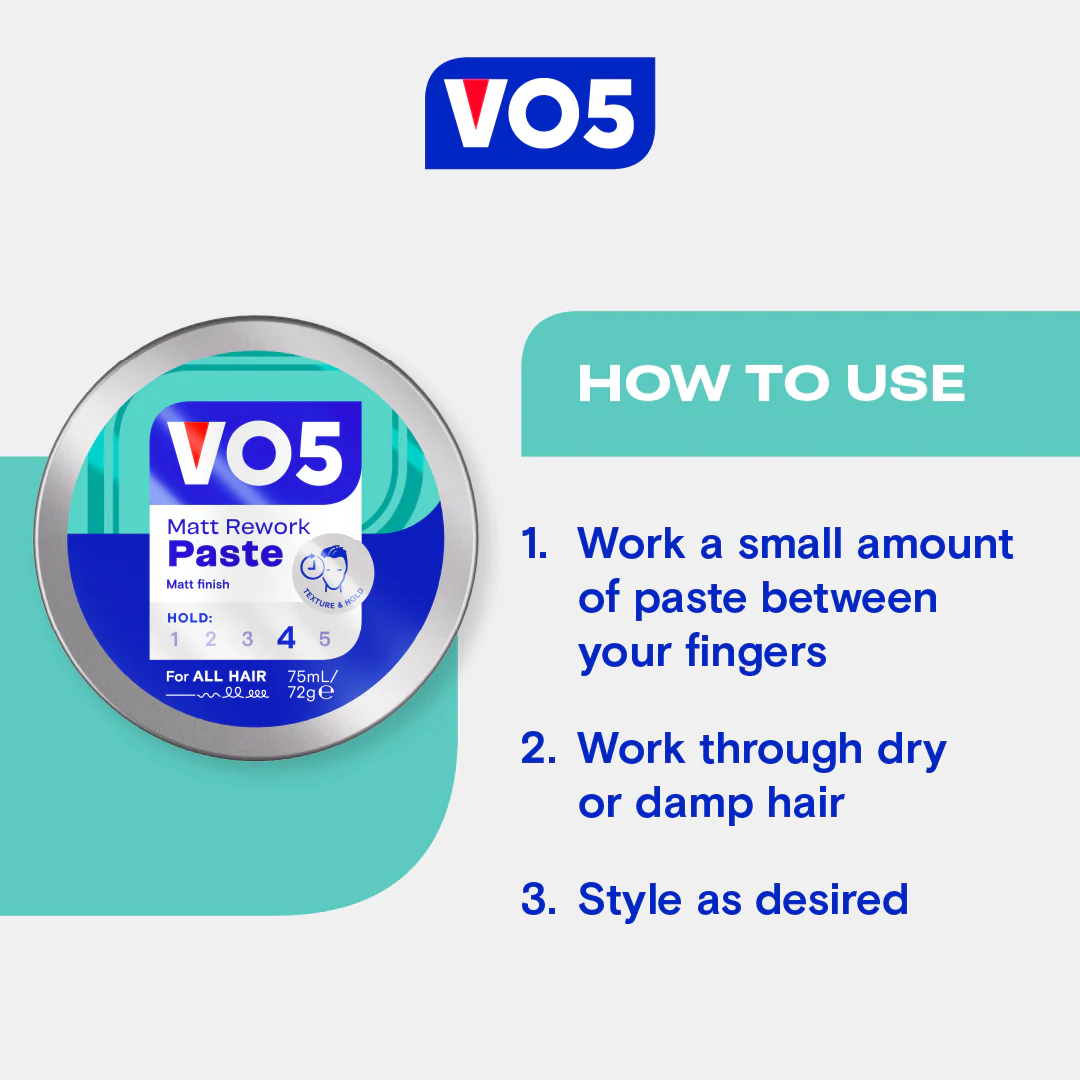 VO5 Matt Rework Paste 75ml - Image 5
