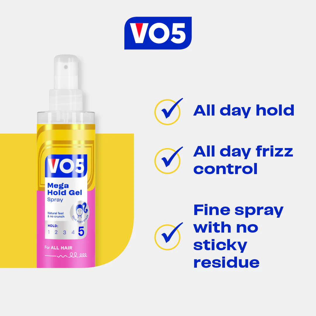 VO5 Mega Hold Gel Spray 200ml - Image 4