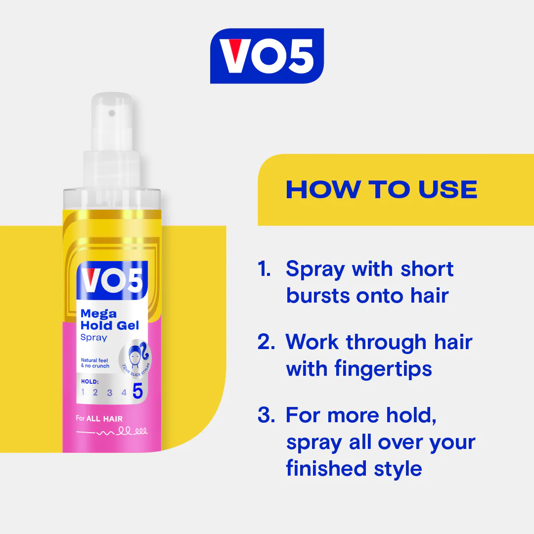 VO5 Mega Hold Gel Spray 200ml - Image 5